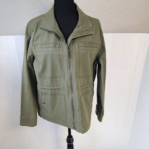 Women Old Navy Army Green Utility Jacket Sz Medium Pockets Gorp Core Casual S385